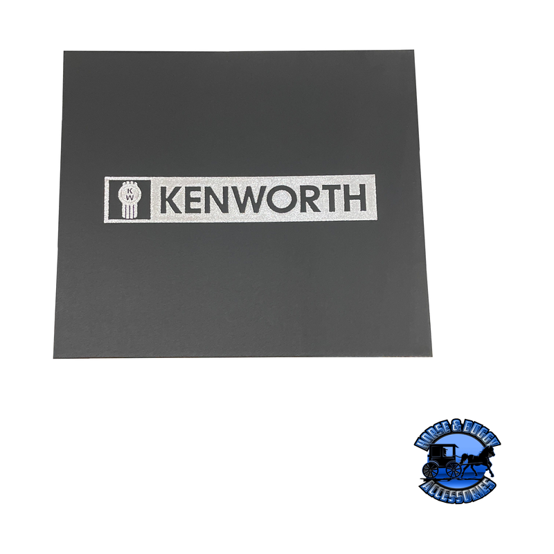 MUD-001614-121 1/4'' KW FRONT FENDER MUDFLAP W/ CHROME KW LOGO (16'' X 14'') mudflap Dark Slate Gray