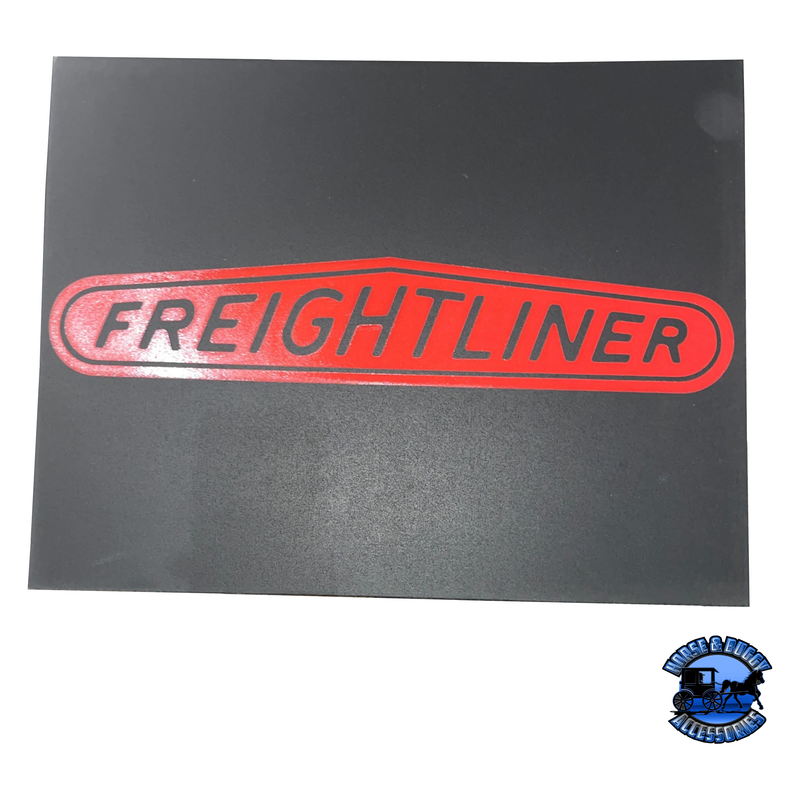 MUD-001814-140 1/4'' FREIGHTLINER FRONT FENDER MUDFLAP W/ RED LOGO Dim Gray