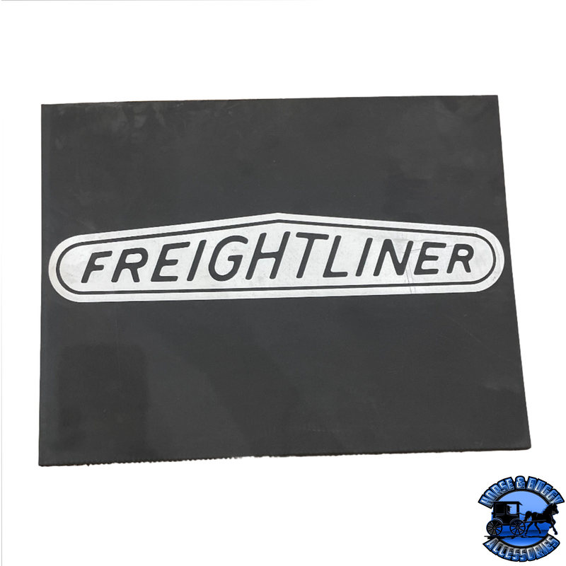 MUD-001814-142 1/4'' FREIGHTLINER FRONT FENDER MUDFLAP W/ WHITE LOGO (18'' X 14'') Dark Slate Gray