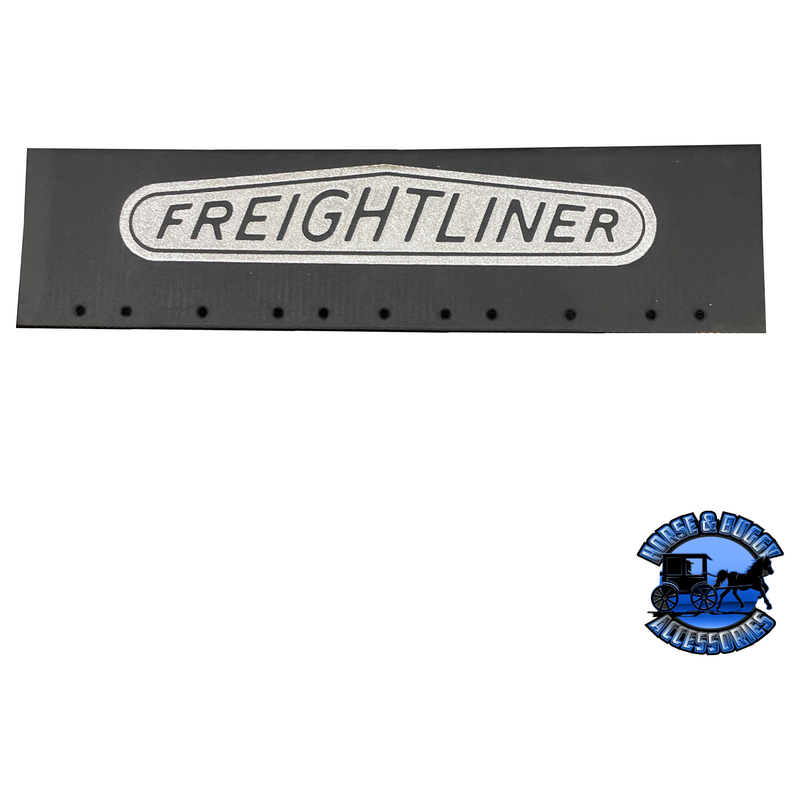 MUD-382406-141 QUARTER FENDER BLACK MUDFLAP W/ CHROME FREIGHTLINER LOGO Mud Flap Dark Slate Gray