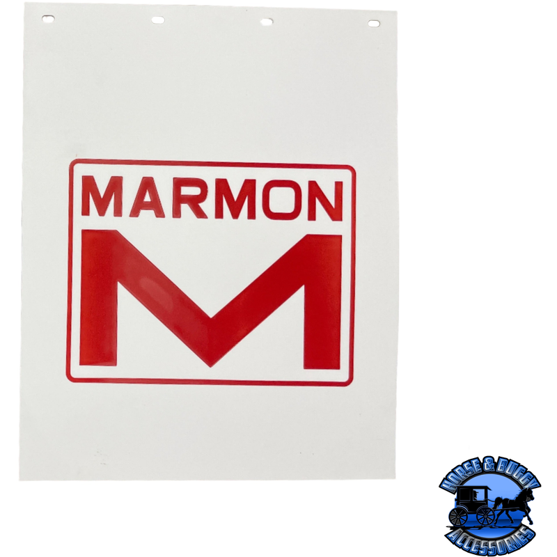 mud-marmon White/Red Marmon Plastic Mudflap Antique White