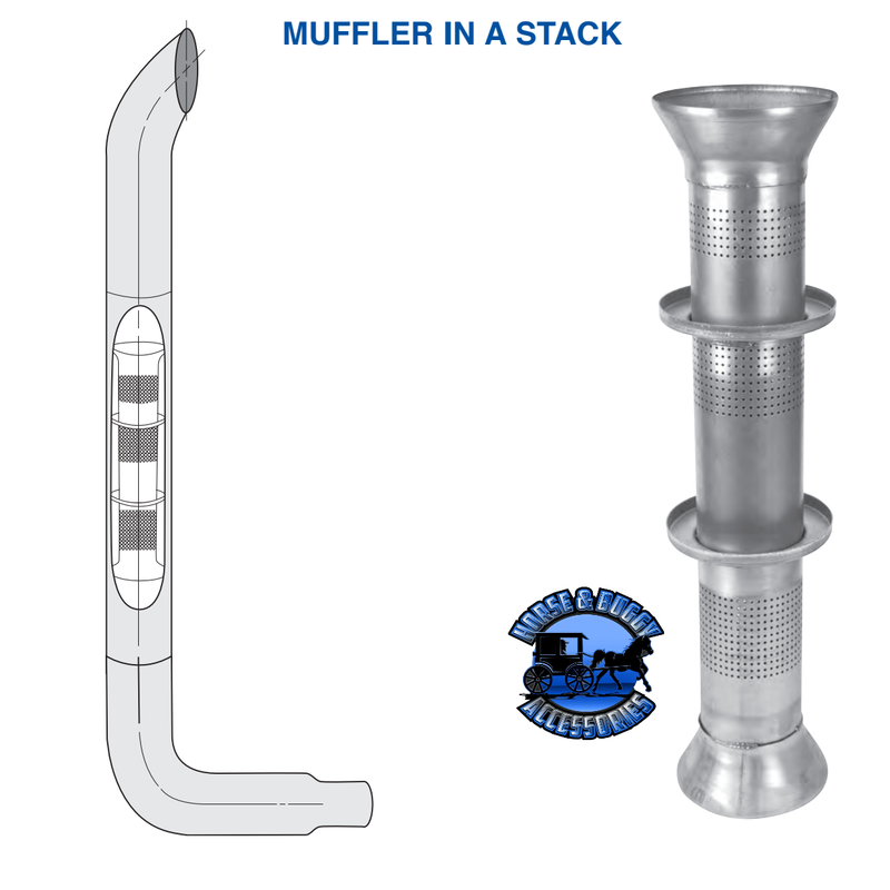 #KC-Q705048CP Dynaflex 7" reduced to 5" kw 900b exhaust kit with 48" quiet spools and over the frame elbows and clamps