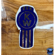 Custom Kenworth Emblem Decal Made In The USA (Choose Color) Emblems New Style Blue/Chrome Sienna