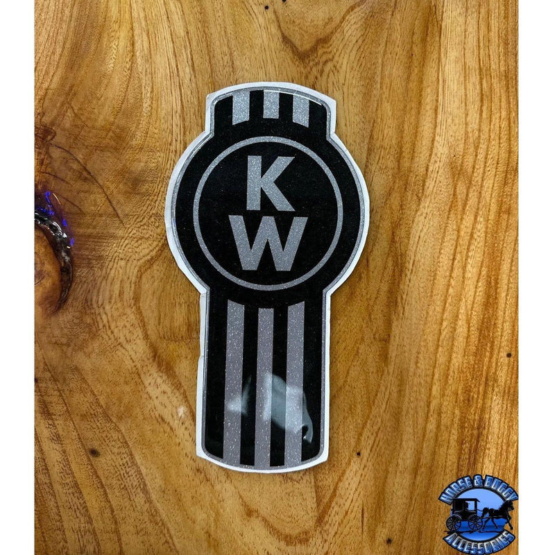 Custom Kenworth Emblem Decal Made In The USA (Choose Color) Emblems New Style Dark Gray/Silver Sienna