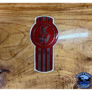 Custom Kenworth Emblem Decal Made In The USA (Choose Color) Emblems New Style Glitter Red/Chrome Dim Gray