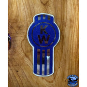 Custom Kenworth Emblem Decal Made In The USA (Choose Color) Emblems New Style Medium Blue/Chrome Sienna