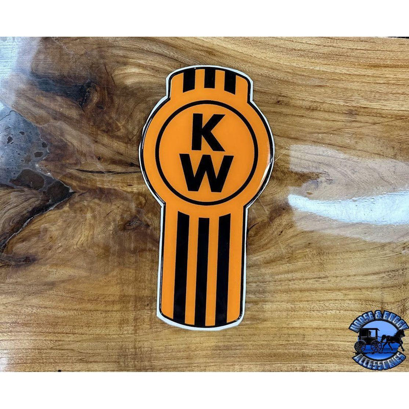 Custom Kenworth Emblem Decal Made In The USA (Choose Color) Emblems New Style Orange/Black Dark Khaki