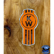Custom Kenworth Emblem Decal Made In The USA (Choose Color) Emblems New Style Orange/Chrome Sienna