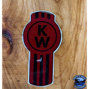 Custom Kenworth Emblem Decal Made In The USA (Choose Color) Emblems New Style Metallic Red/Black Rosy Brown