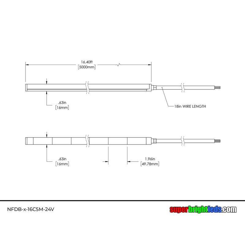 SB-NFDB-40K80-16C5M-24V Neon LED Strip Lights - Dual Bend Neon Flex - IP67 - 16mm Wide - 24V - 5m - 4000K Natural White