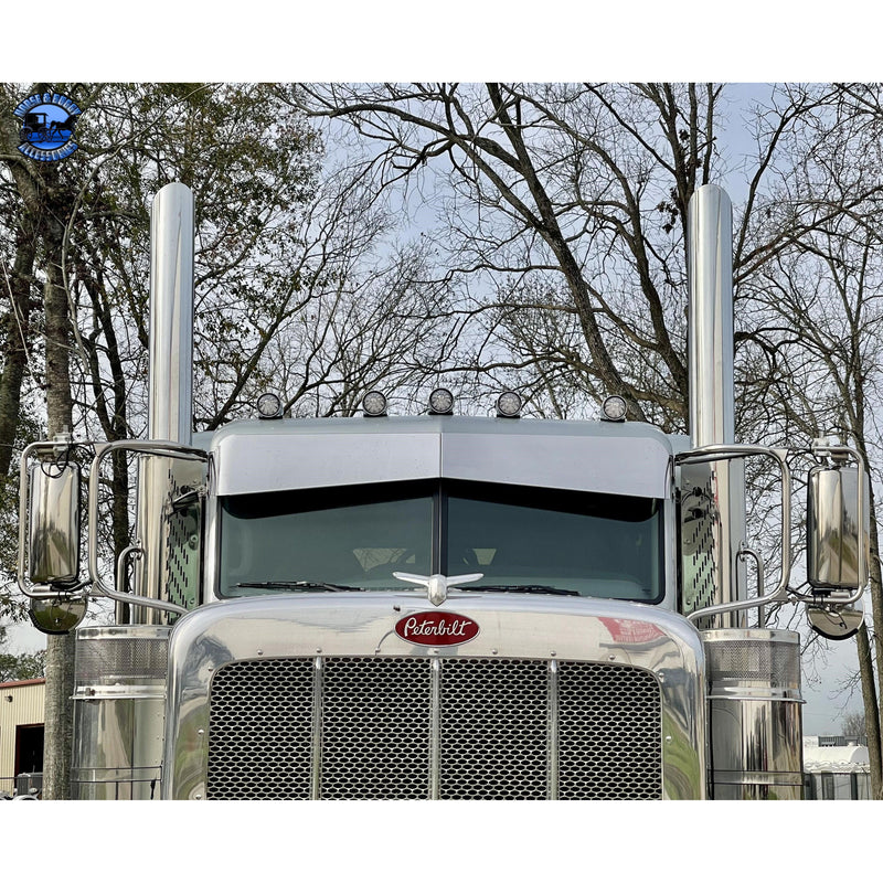Peterbilt 10"x7" Rollin Low Reverse Bow Tie Drop Visor #1020 PETERBILT VISOR Gray