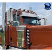 Peterbilt 10"x7" Rollin Low Reverse Bow Tie Drop Visor #1020 PETERBILT VISOR Saddle Brown