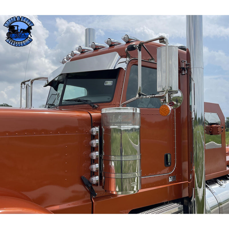 Peterbilt 10"x7" Rollin Low Reverse Bow Tie Drop Visor #1020 PETERBILT VISOR Saddle Brown