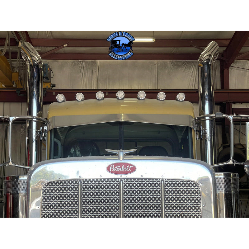 Rollin low Peterbilt visor "timeless" (with bead roll) 9"x5" reverse bowtie 304 stainless #1053 PETERBILT VISOR Dark Slate Gray