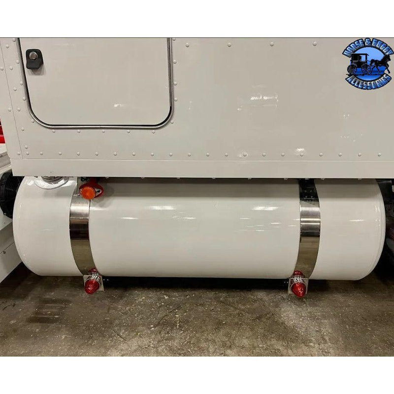 Stainless fuel tank watermelon light bracket (4" wide) fits-26" Peterbilt fuel tanks #SS-1032 (Sold in pairs) watermelon Dark Gray