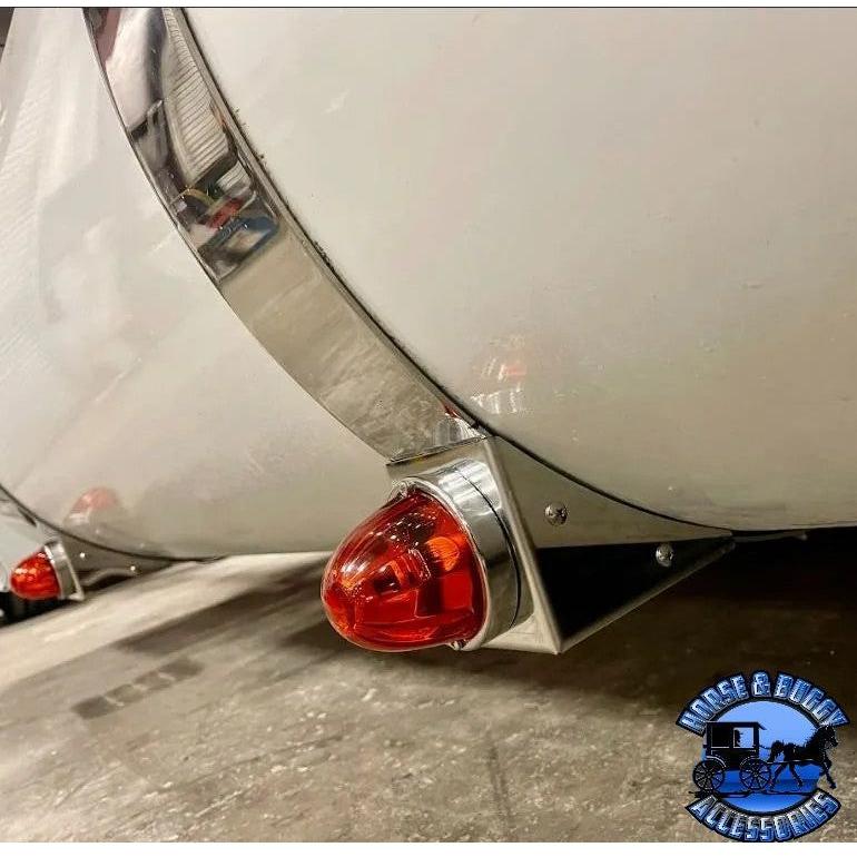 Stainless fuel tank watermelon light bracket (4" wide) fits-26" Peterbilt fuel tanks #SS-1032 (Sold in pairs) watermelon Dark Gray