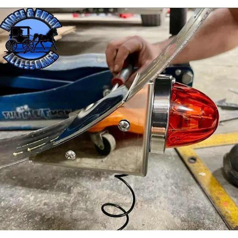 ss-1033 Stainless fuel tank watermelon light bracket fits-Kenworth 7 3/8” wide straps (sold in pairs) watermelon Rosy Brown