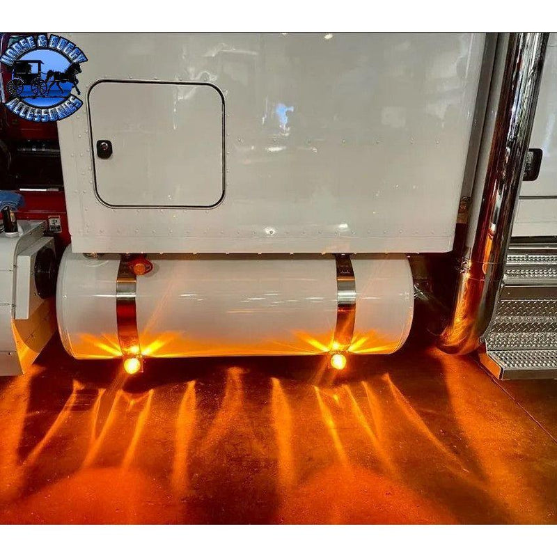 Stainless fuel tank watermelon light bracket (4" wide) fits-26" Peterbilt fuel tanks #SS-1032 (Sold in pairs) watermelon Dark Gray