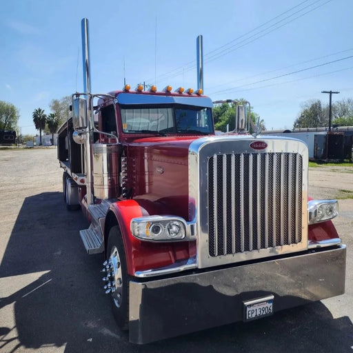 Dark Slate Gray Rollin low 9"x5" Peterbilt visor (Bowtie) 304 stainless #1055 PETERBILT VISOR