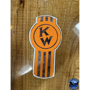 Custom Kenworth Emblem Decal Made In The USA (Choose Color) Emblems Old School Crooked Style Orange/Chrome Sienna