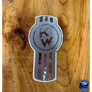 Custom Kenworth Emblem Decal Made In The USA (Choose Color) Emblems Old School Crooked Style Gray/Chrome Sienna