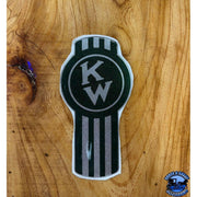 Custom Kenworth Emblem Decal Made In The USA (Choose Color) Emblems Old School Crooked Style Green/Silver Sienna