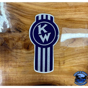 Custom Kenworth Emblem Decal Made In The USA (Choose Color) Emblems Old School Crooked Style Purple/Silver Sienna
