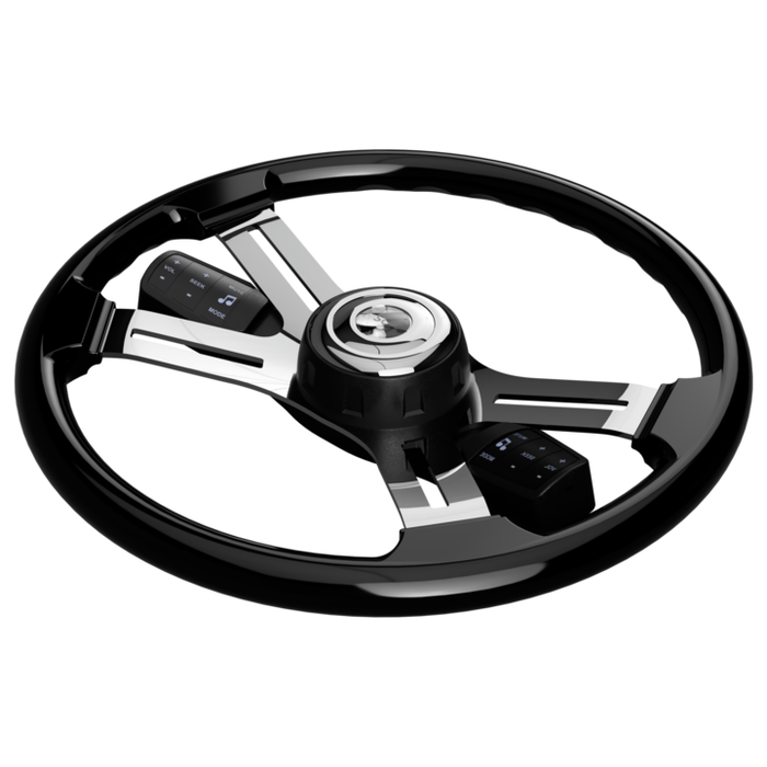 Black #9505 For Kenworth and Peterbilt trucks (2023 newer)-Must use classic SCI Wheel 18" only -Does not include switches -Includes Hub Adapter Steering Wheel Hub