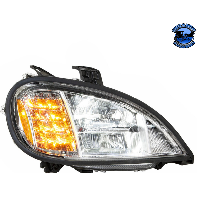 LED HEADLIGHT FOR 2001-2020 FREIGHTLINER COLUMBIA (Choose Color) (Choose Side) LED Headlight Chrome / Passenger's Side Light Gray