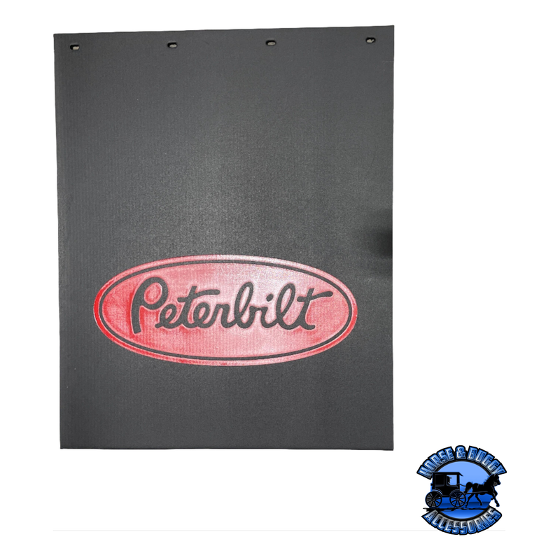 3/8'' BLACK RUBBER MUDFLAP W/ PETE  LOGO (24'' X 30'') CHOOSE COLOR Mud Flap 3/8'' BLACK RUBBER MUDFLAP W/ PETE RED LOGO (24'' X 30'') Dim Gray