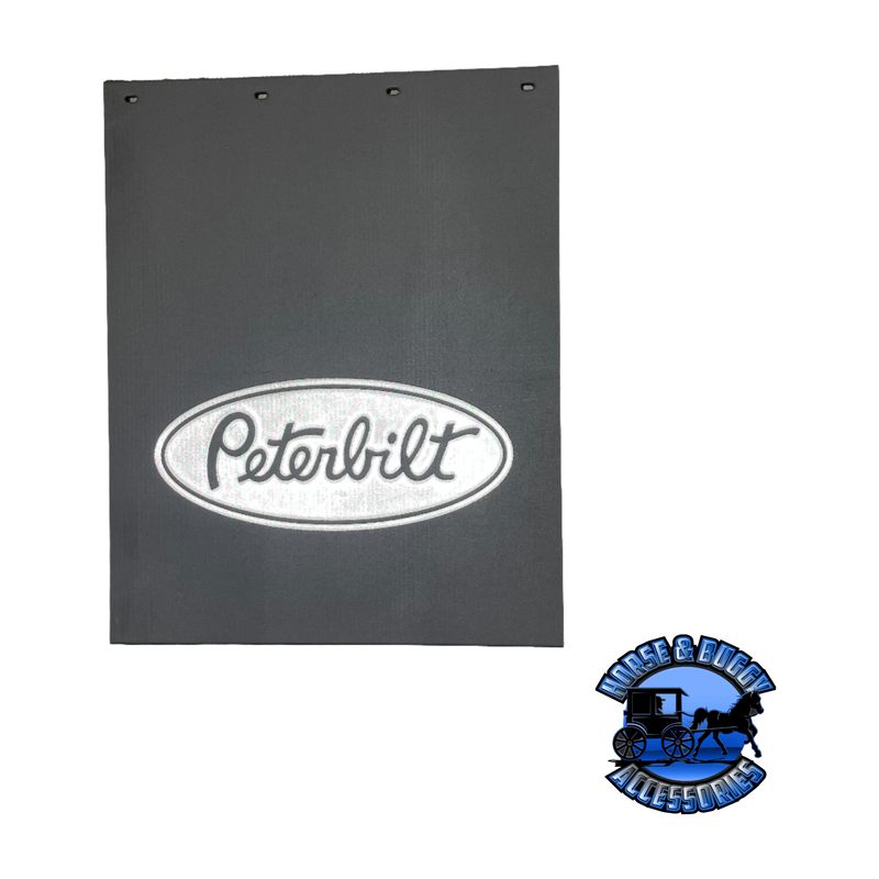 3/8'' BLACK RUBBER MUDFLAP W/ PETE  LOGO (24'' X 30'') CHOOSE COLOR Mud Flap 3/8'' BLACK RUBBER MUDFLAP W/ PETE SILVER LOGO (24'' X 30'') Dark Slate Gray