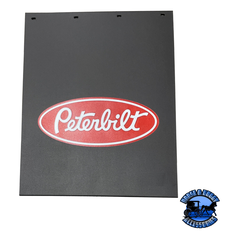 3/8'' BLACK RUBBER MUDFLAP W/ PETE  LOGO (24'' X 30'') CHOOSE COLOR Mud Flap 3/8'' BLACK MUDFLAP PETE W/ WHITE / RED 2 COLOR LOGO Dark Slate Gray