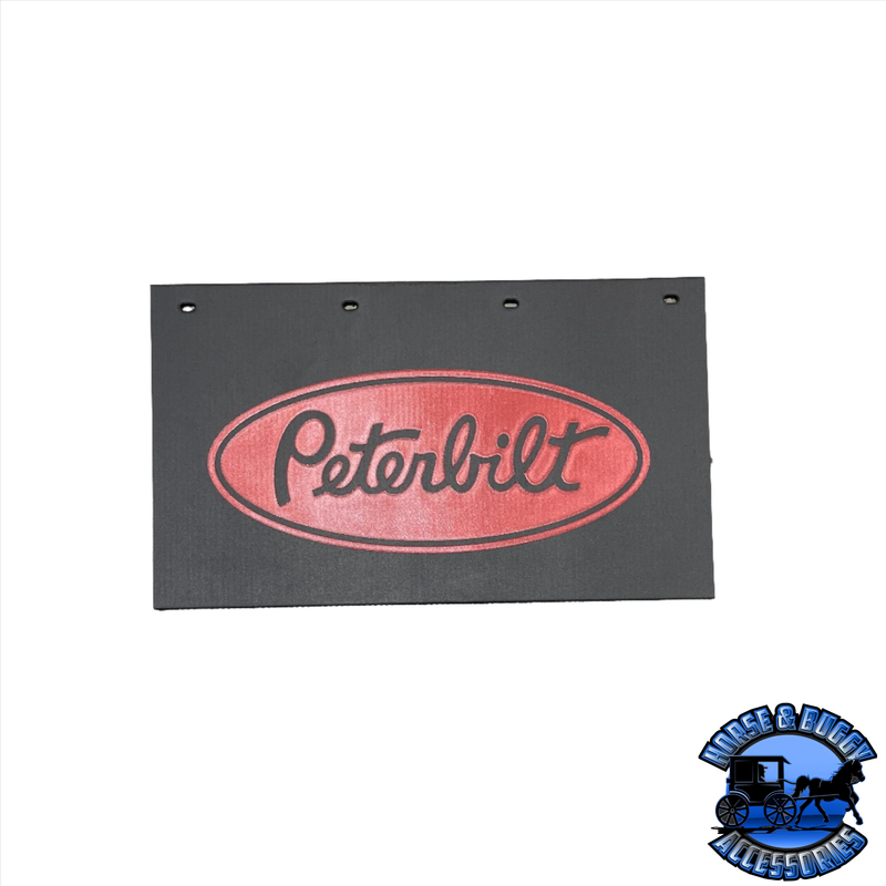 MUD-382414-101 3/8'' BLACK RUBBER MUDFLAP FOR BATTERY BOX W/ PETE RED LOGO (24'' X 14'') Dark Slate Gray