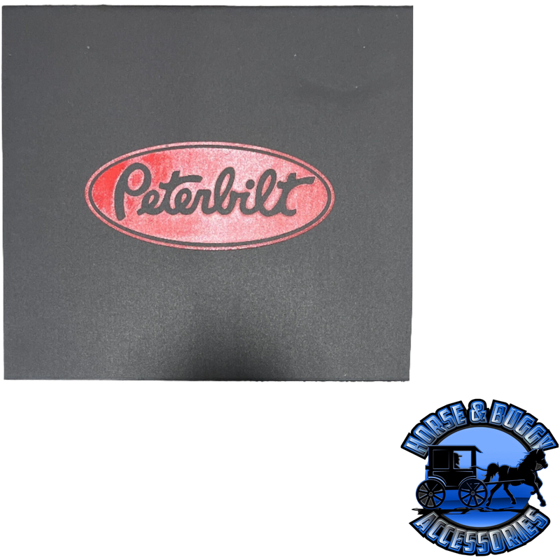 MUD-381614-101 3/8'' BLACK RUBBER MUDFLAP W/ PETE RED  LOGO FOR FRONT FENDER (16'' X 14'') Dim Gray