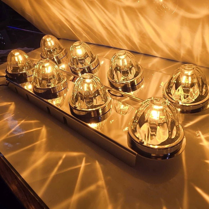 SS-1712 FRONT PETERBILT RADIUS STYLE BRACKET (15" AIR CLEANER) (SOLD IN PAIRS) (Lights not included) AIR CLEANER Sienna