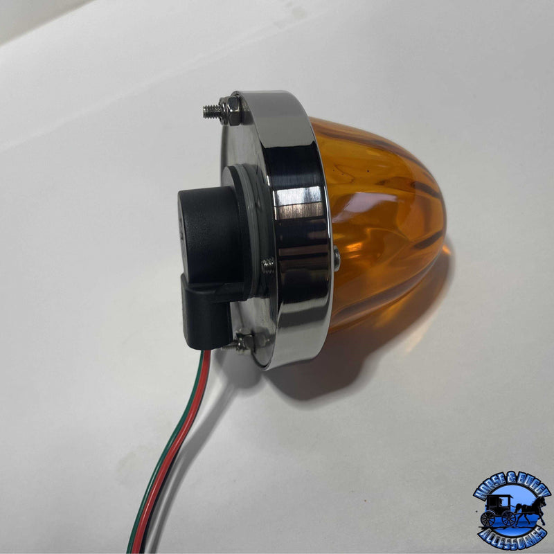 3 wire 3157 bulb-Sealed light amber lens glass watermelon kit (bulb not included) #nu-3157-lla watermelon glass lens Gray