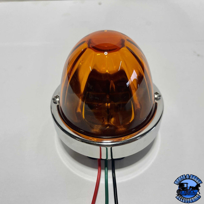 3 wire 3157 bulb-Sealed dark amber lens glass watermelon kit (bulb not included) #nu-3157-lda watermelon glass lens Gray