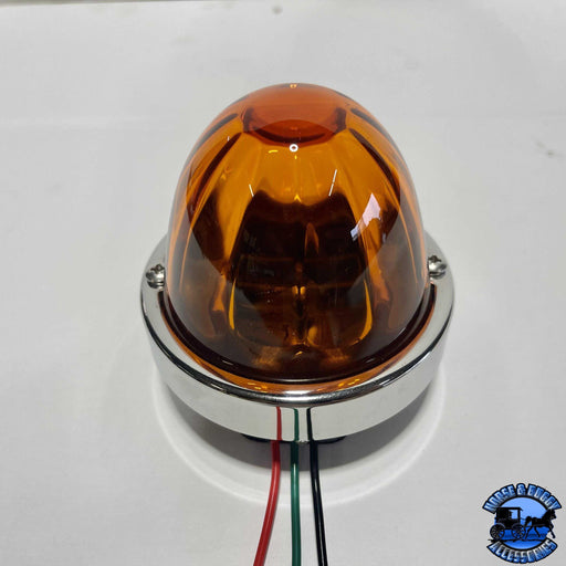 Gray nu-3157-lda 3 wire 3157 bulb-Sealed dark amber lens glass watermelon kit (bulb not included) #nu-3157-lda watermelon glass lens