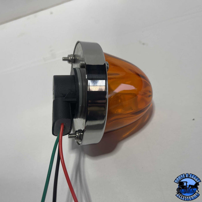 Gray nu-3157-lda 3 wire 3157 bulb-Sealed dark amber lens glass watermelon kit (bulb not included) #nu-3157-lda watermelon glass lens