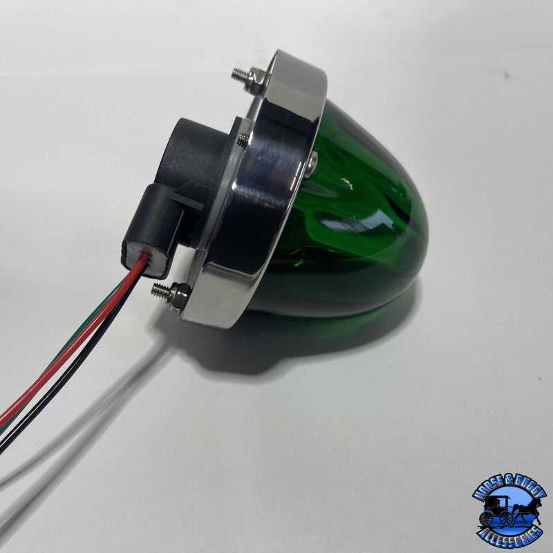 3 wire 3157 bulb-Sealed green lens glass watermelon kit (bulb not included) #nu-3157-lg watermelon glass lens Gray