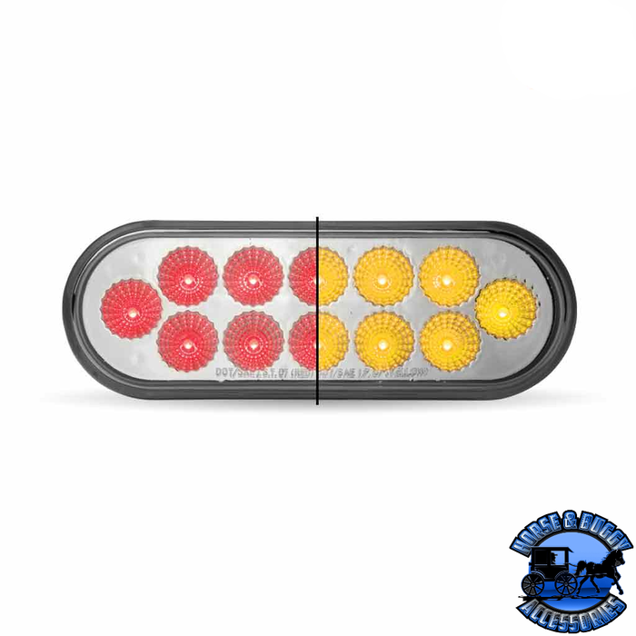 Light Gray 6" Oval Trux Dual Revolution LEDs (Choose Color) DUAL REVOLUTION Red to Amber STROBE
