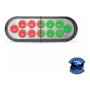 6" Oval Trux Dual Revolution LEDs (Choose Color) 6" OVAL Red to Green Gray