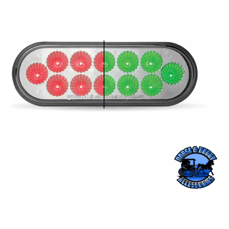 6" Oval Trux Dual Revolution LEDs (Choose Color) 6" OVAL Red to Green Gray