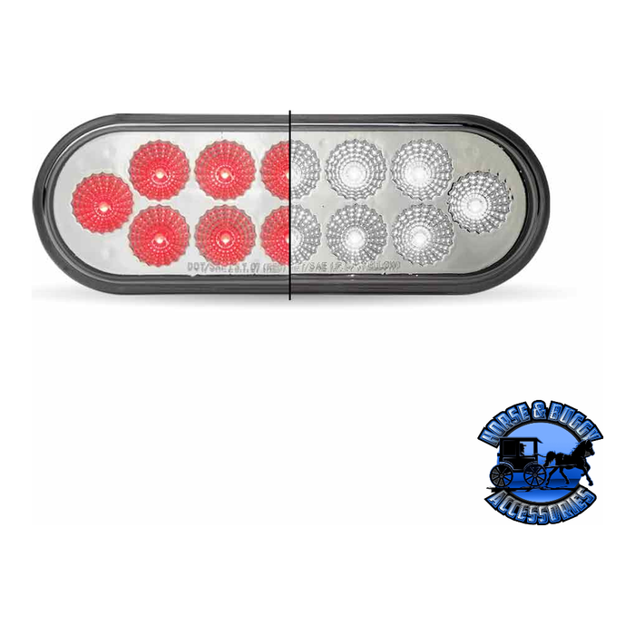Gray 6" Oval Trux Dual Revolution LEDs (Choose Color) DUAL REVOLUTION Red to White