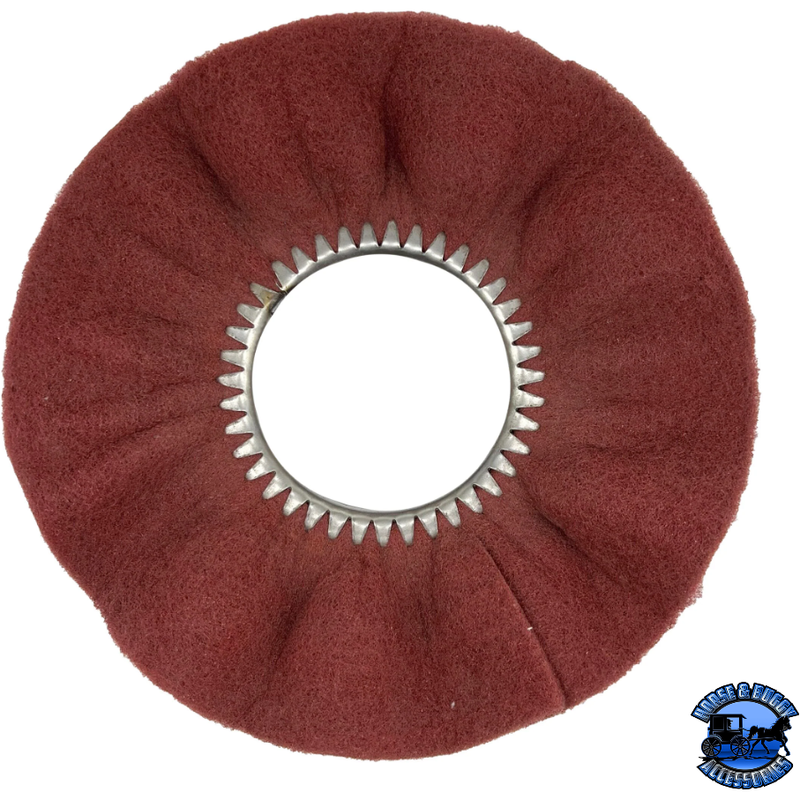 Renegade Maroon 14" Satin Buffing Wheel for Polishing Machines 320-400 Grit Airway Buffs Without Center Plate Saddle Brown