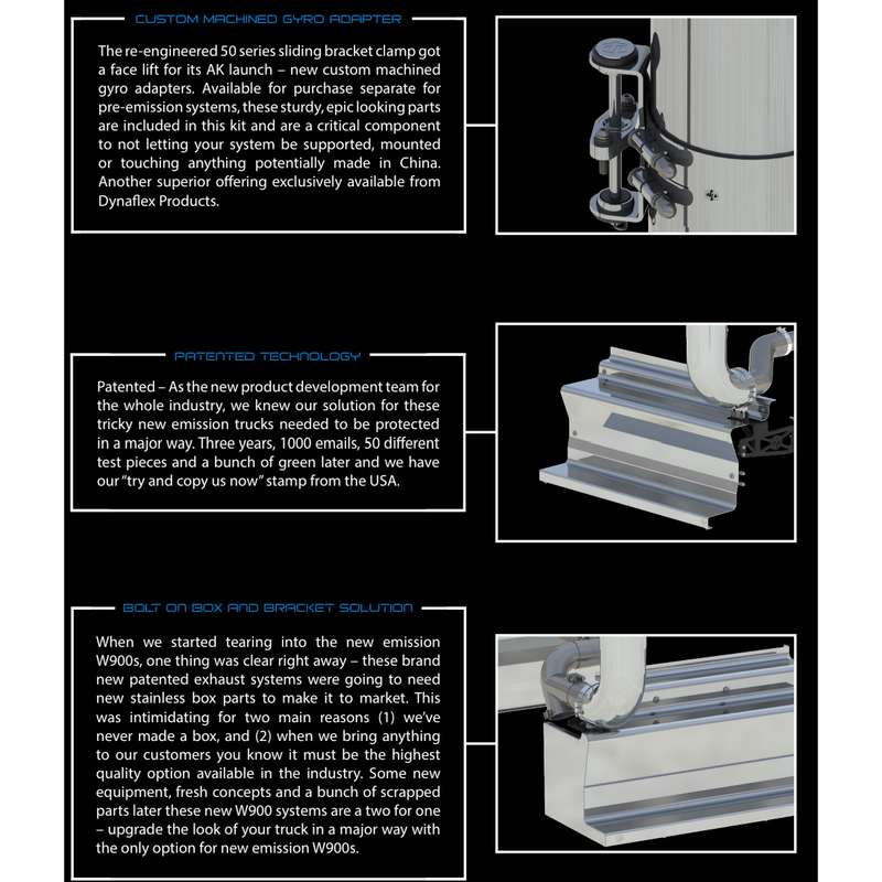 dp-kw990-ak85cp w990 8" kit dpf with box covers s.s. same size boxes on both sides Gray