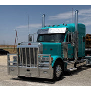 Iowa Customs Peterbilt (Kenworth T680, T880, W990) (Peterbilt 567, 579, 589) Visors (Mounts to Factory Visor Brackets) (Choose style) PETERBILT VISOR Ultra Cab / 14" Drop Slate Gray