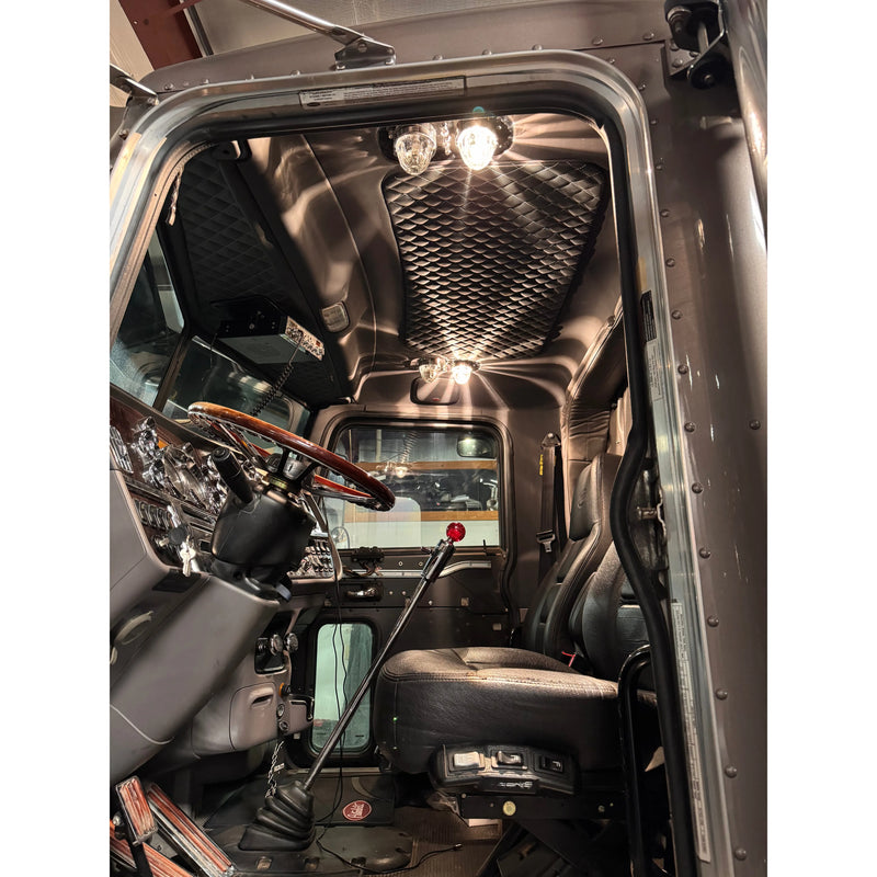 KW/Pete - Above Door Interior Dome Light Plate - (1) Watermelon Light Holes, 2 Switch Hole SS-1006 Dark Slate Gray