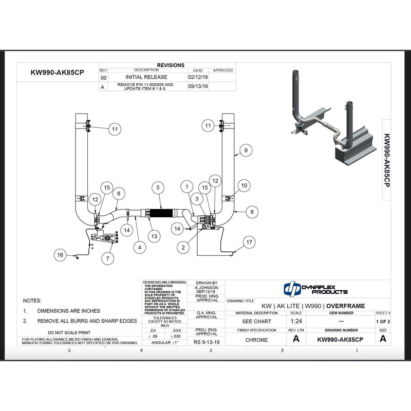 dp-kw990-ak85cp w990 8" kit dpf with box covers s.s. same size boxes on both sides Lavender