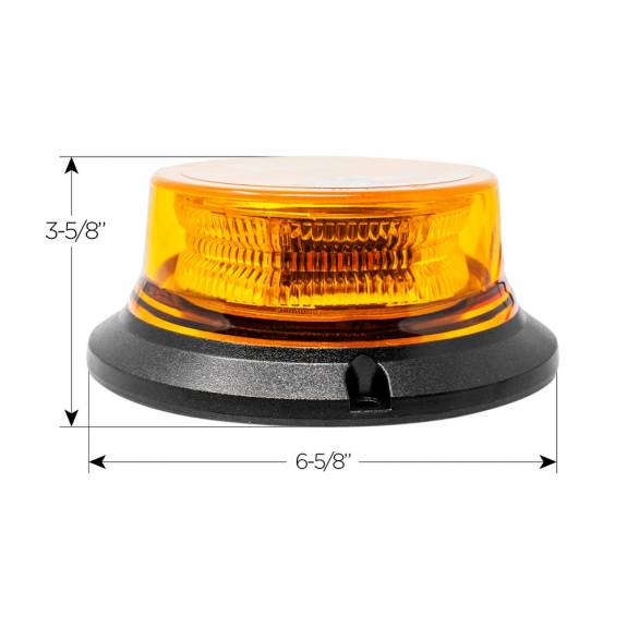 2599A  UFO Amber LED Light Beacon - Pipe or Screw Mount, Quad Flash (10-30 Volt DC)